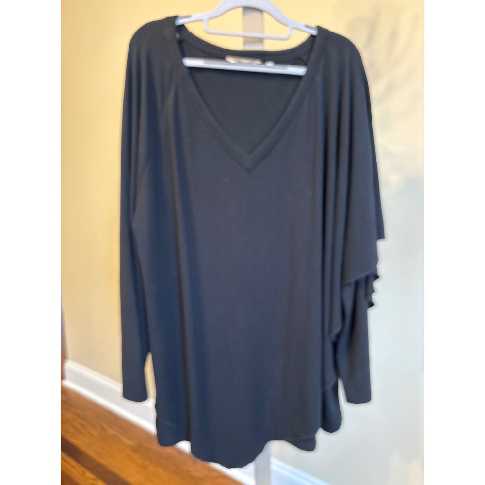 Soft Surroundings Madeline Asymmetrical Black Tunic Top Size 1X - Picture 2 of 9
